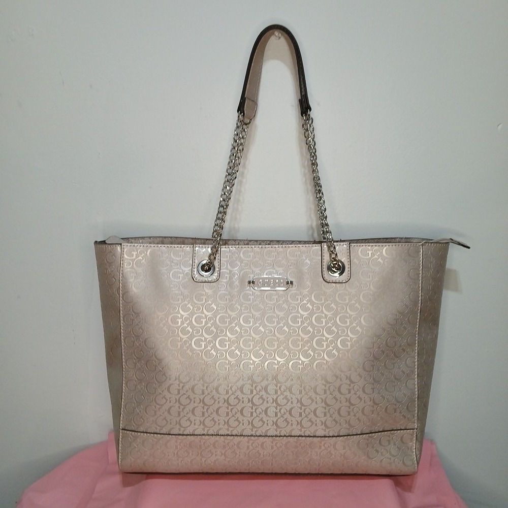 GUESS Quincey Lilac Large Tote No Call Out Original Baddie Bad "B" Bag Gorgeous! - Picture 1 of 13